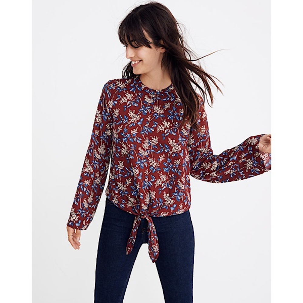 Madewell Bell Sleeve Front-Tie Top